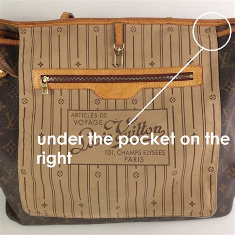 louis vuitton neverfull serial number location|Louis Vuitton never full date code.